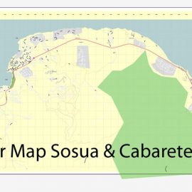 Editable map Sosua Cabarete