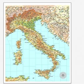 Vector map full Italy adm phys CDR