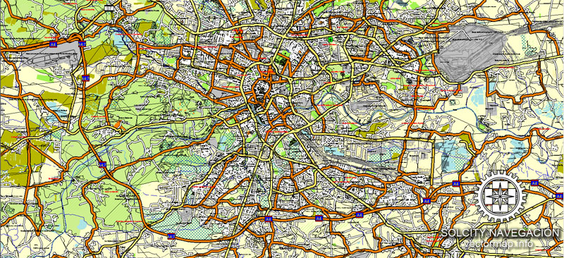 Illustrator map Krakow Poland