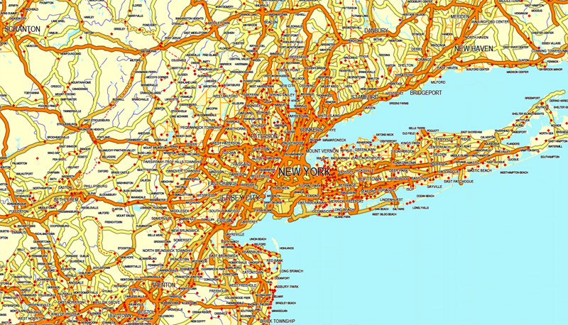 Urban plan US Canada Road Mercator