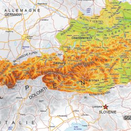 Vector map Austria Vector Relief Roads