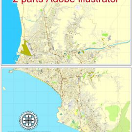 City map Lima Peru 2 parts