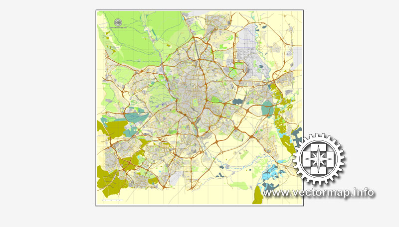 City map Madrid Spain AI