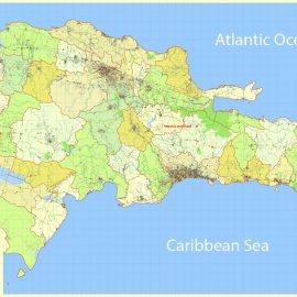 City map Dominican Republic Detailed AI