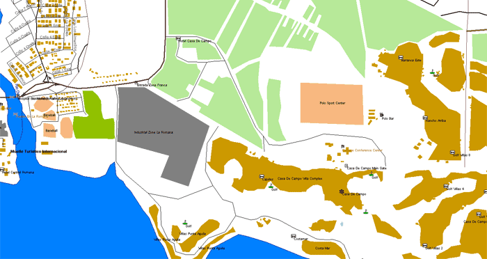 La Romana review map, republica dominicana