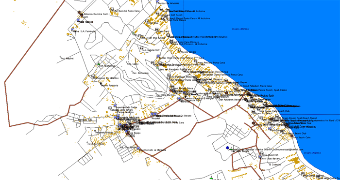 Punta Cana review map, republica dominicana
