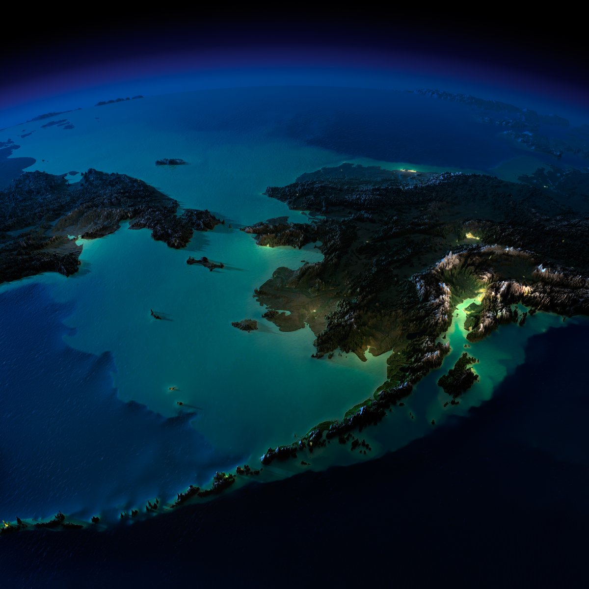 Impossible detailed views of Earth from space at night an day from Anton Balazh Gallery