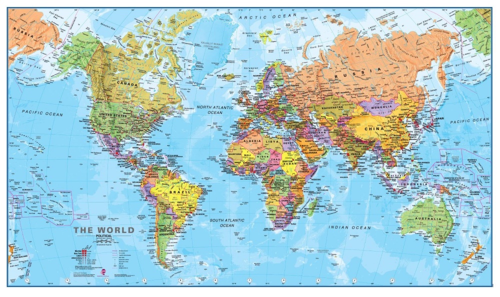 Maps of the world - how they look in different countries
