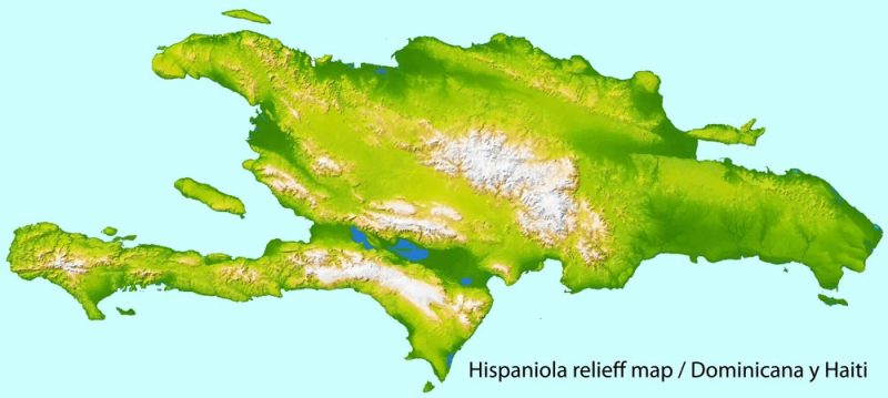 Full vector relief map of the Dominican Republic
