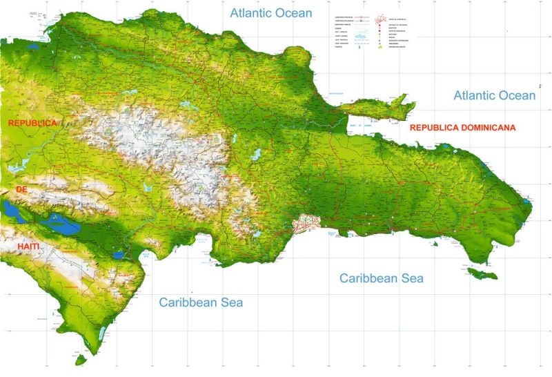 large map dominicana