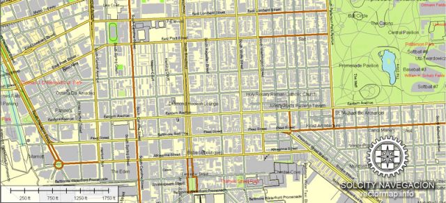Washington DC Map+ Baltimore printable Atlas 100 parts vector street ...