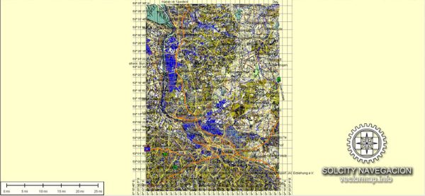Bremen Map Vector printable street map City Plan Atlas 49 parts, full editable, Adobe Illustrator, Royalty free