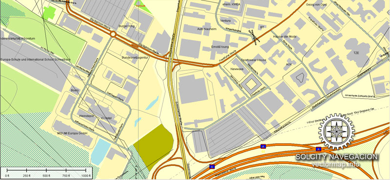 Map Frankfurt Germany Ai 2 