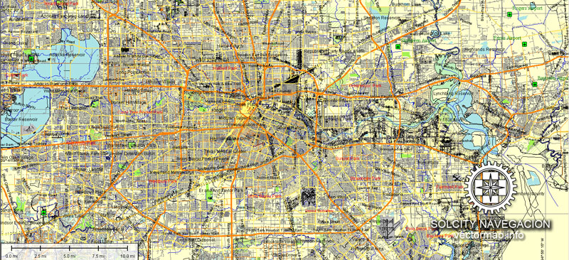 Editable map Houston Texas