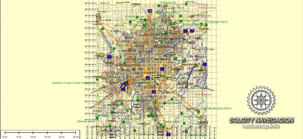 Indianapolis City Plan Vector printable Atlas 25 parts street map editable Adobe Illustrator