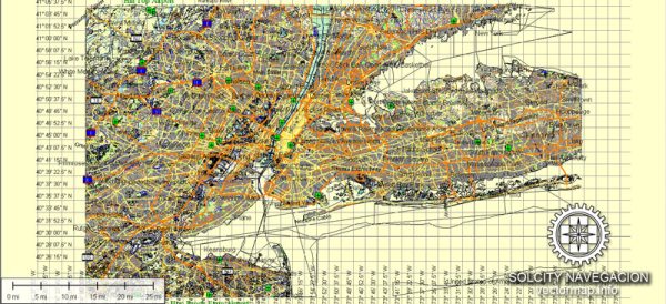New York Vector Map printable Atlas 100 parts City Plan editable Adobe Illustrator Street Map