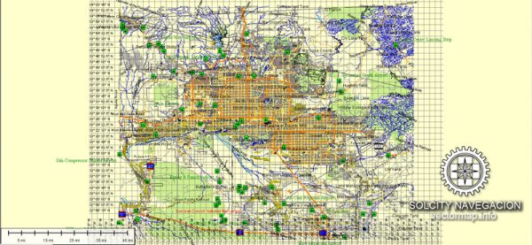 Phoenix Map Vector printable Atlas 49 parts City Plan editable Adobe Illustrator Street Map