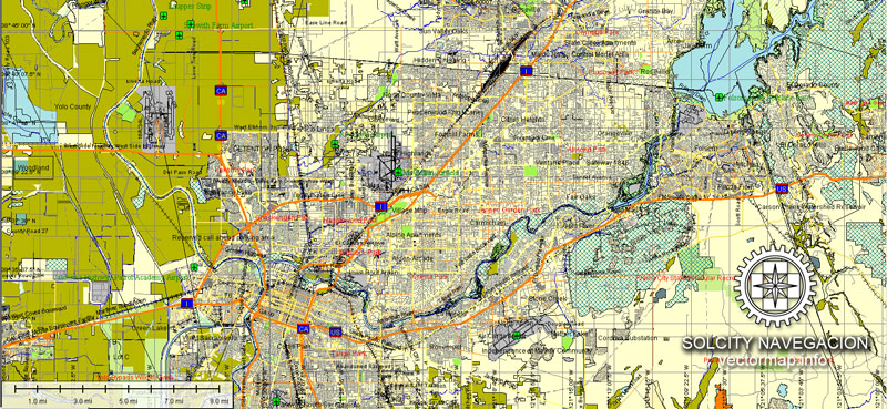 Pdf map Sacramento California ai