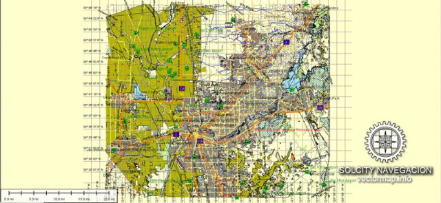 Sacramento California US Map Vector printable City Plan 49 parts Atlas ...