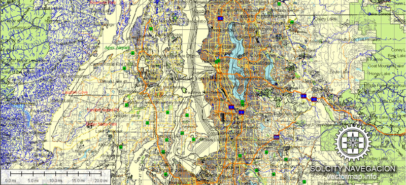 Street map Seattle Washington