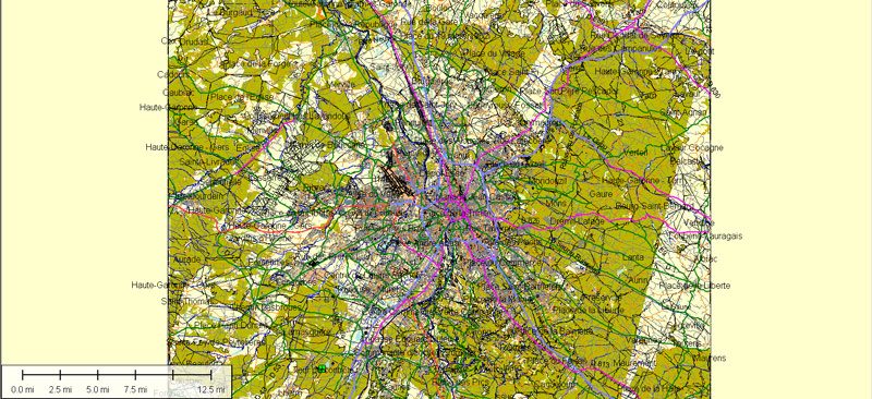 Toulouse Map Vector France City Plan Atlas 49 parts editable Street Map Adobe Illustrator