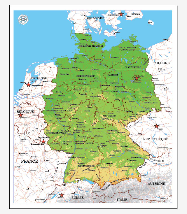 Free vector map Germany Adobe Illustrator, Corel Draw