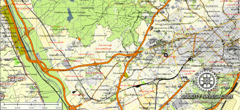 Street map Barcelona Spain