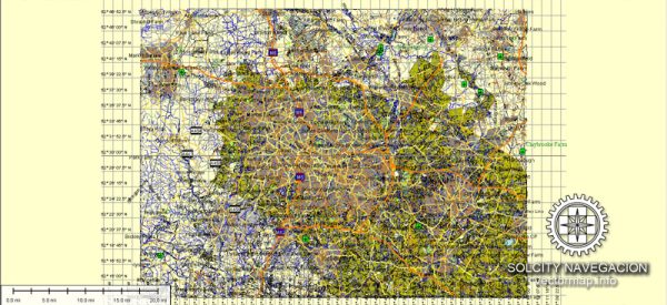 Birmingham map Atlas 100 parts : UK Great Britain Vector map full printable editable Adobe Illustrator royalty free