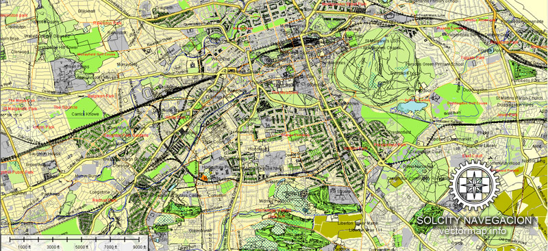 Edinburgh Map Vector Scotland Atlas 25 parts Street Map: UK Great Britain Vector City Plan full printable editable Adobe Illustrator royalty free