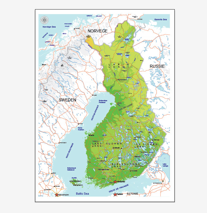 Detailed and layered Finland Vector map< ready for large size printing, fully editable in Adobe Illustrator