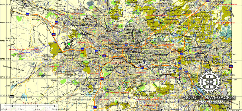 Illustrator map Glasgow Scotland PDF