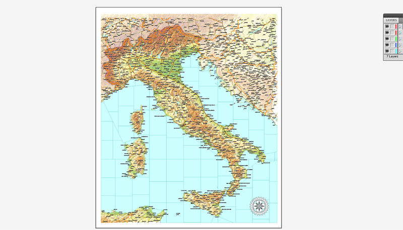 Map italy vector