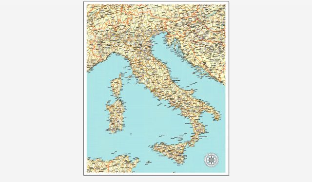 Italy Map printable vector 01 Roadmap editable Corel Draw Royalty free