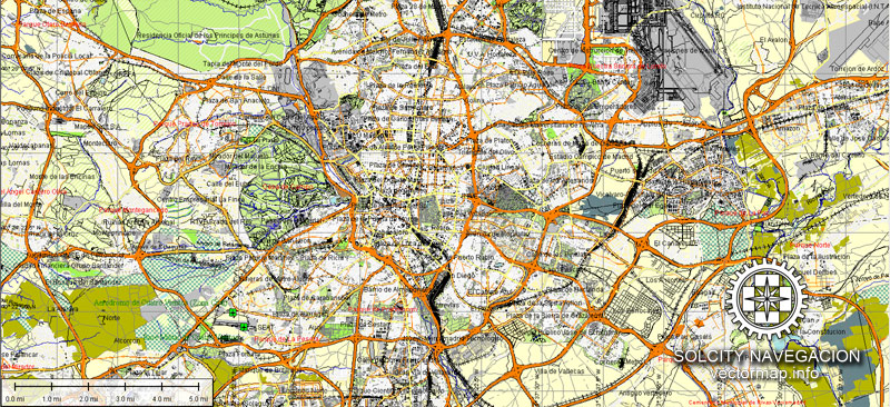 Street map Madrid Spain
