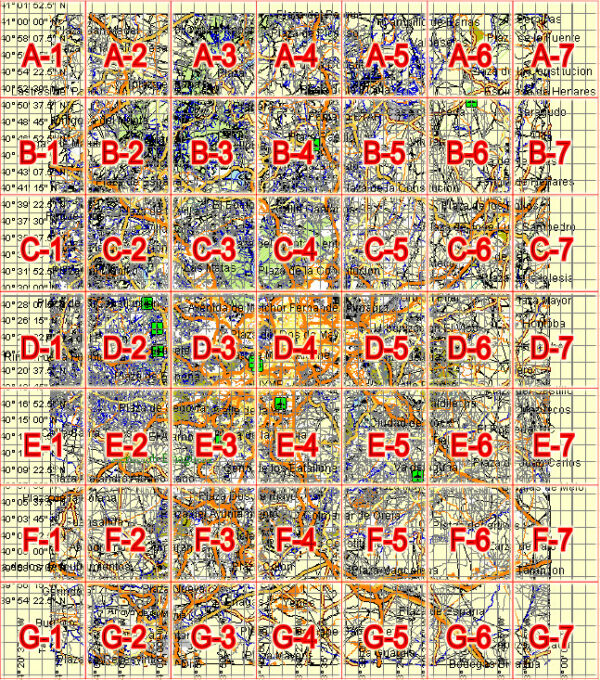 Madrid Map Vector Spain printable City Plan Atlas 49 parts editable ...