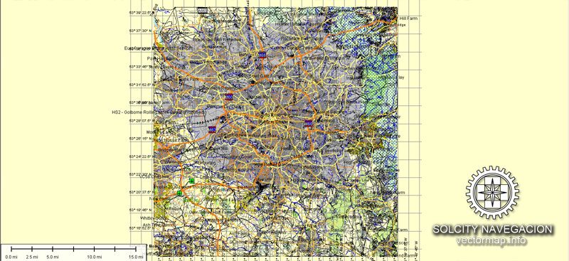 Manchester Map Vector Atlas 25 parts UK Street Map printable editable City Plan Adobe Illustrator