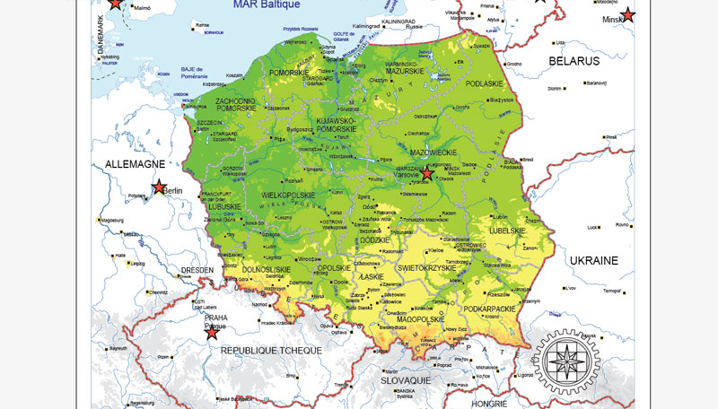 Poland: Free vector map Poland, Adobe Illustrator, Corel Draw, free download