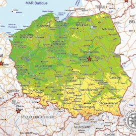 City map full Poland Relief CDR