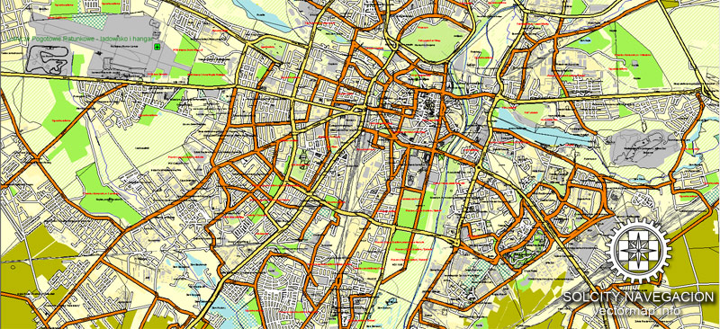 City map Poznan Poland