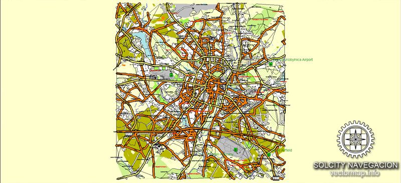 Poznan Map Vector Poland editable City Plan Adobe Illustrator Street Map printable atlas Royalty free