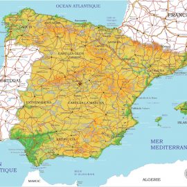 Editable map Malaga Spain PDF