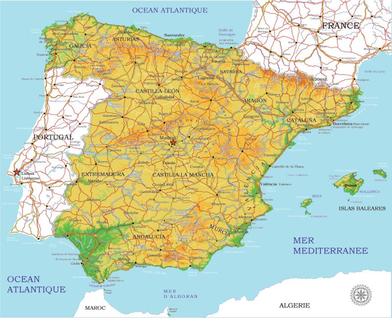 Full vector map Spain, Adobe Illustrator, Corel Draw