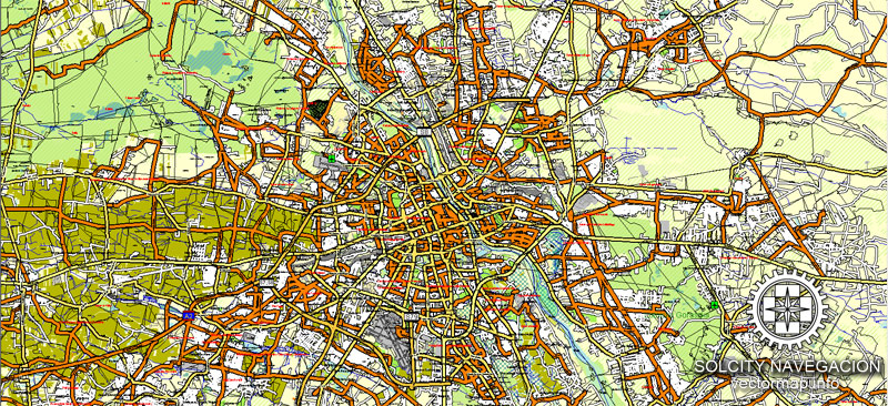 Editable map Poznan Poland pdf