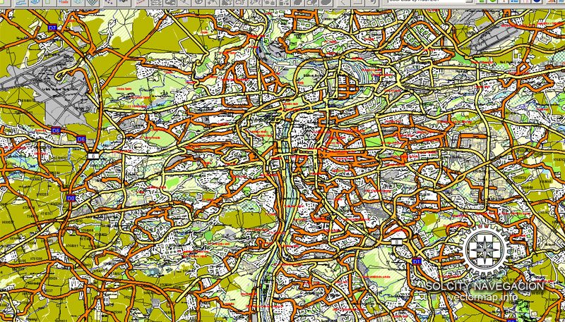 Prague Map Vector named all streets City Plan 25 parts Atlas printable Czech Republic Street Map Adobe Illustrator