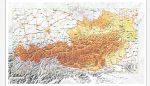 Austria vector Relief road map, full editable, Adobe Illustrator, Royalty free