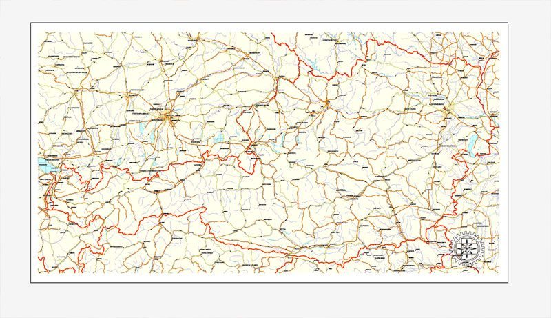 Austria vector Road map, full editable, Adobe Illustrator, Royalty free