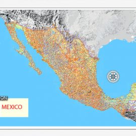Editable map Mexico Country Roads