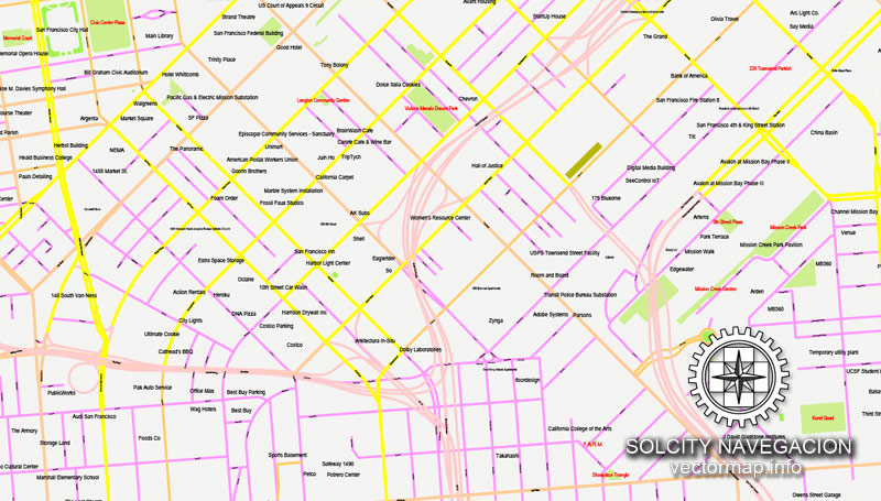 Free download vector map San Francisco, California, US, Adobe liiustrator
