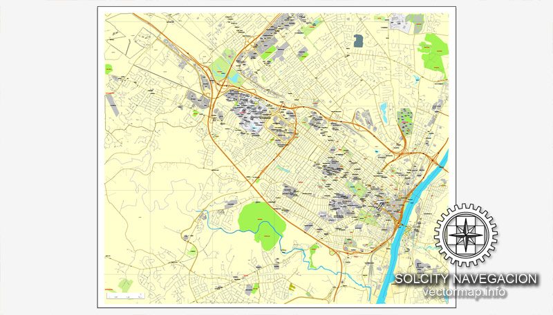 Vector map Albany, New York, US printable vector street City Plan map, full editable, Adobe Illustrator