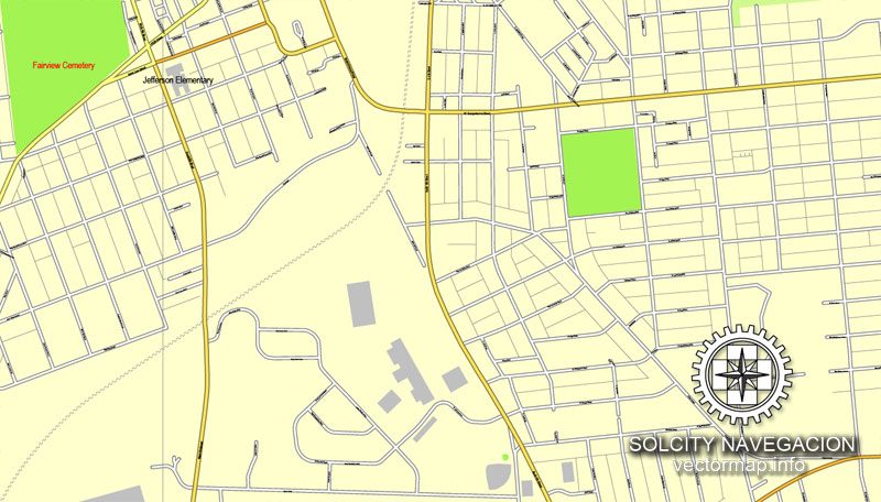 Vector map Allentown, Pennsylvania, US printable vector street City Plan map, full editable, Adobe Illustrator
